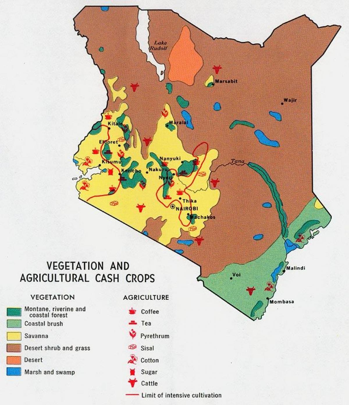 מפה של קניה משאבים טבעיים