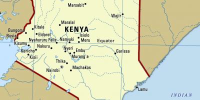 מפה של קניה עם ערים
