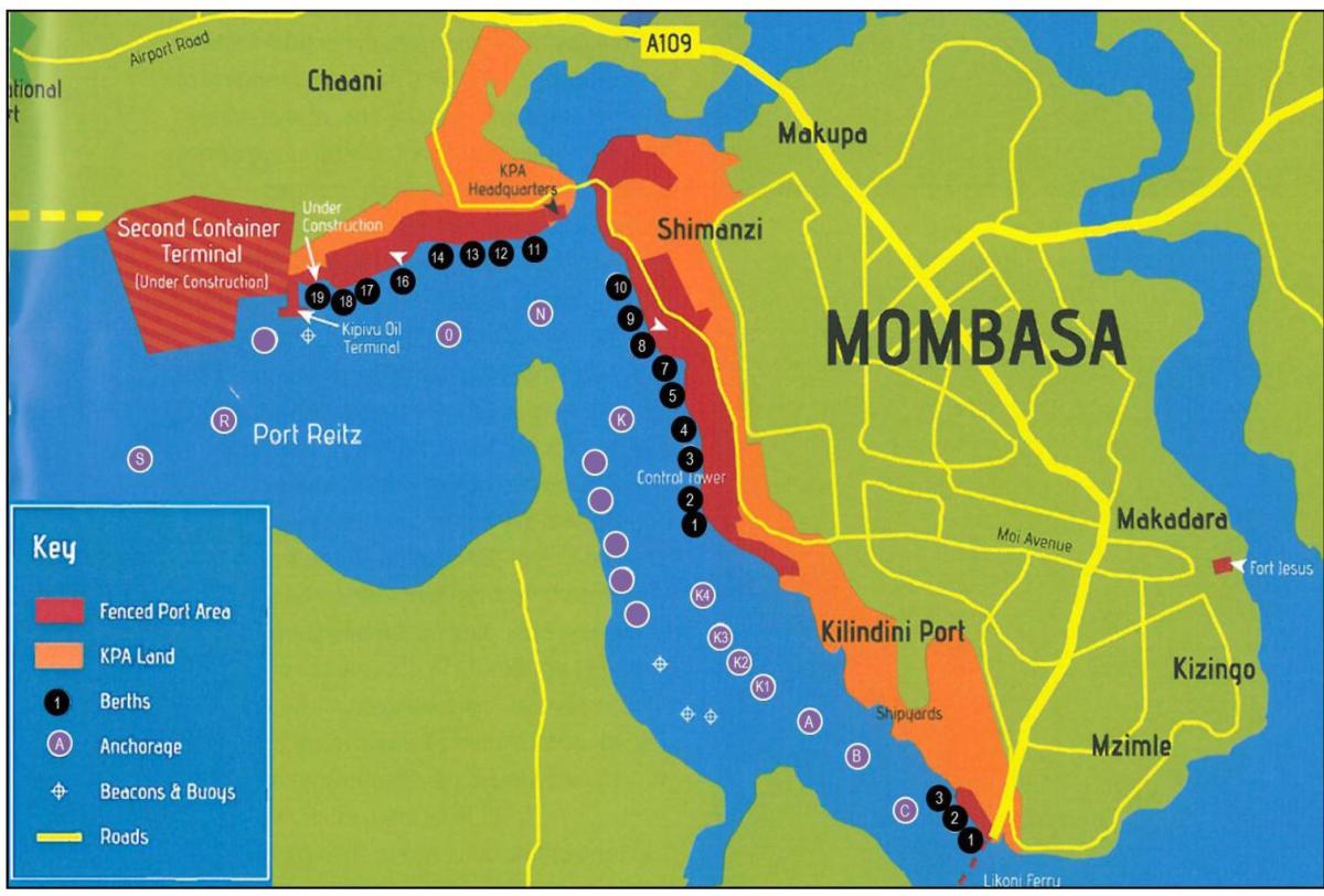 מפה של מומבסה, קניה