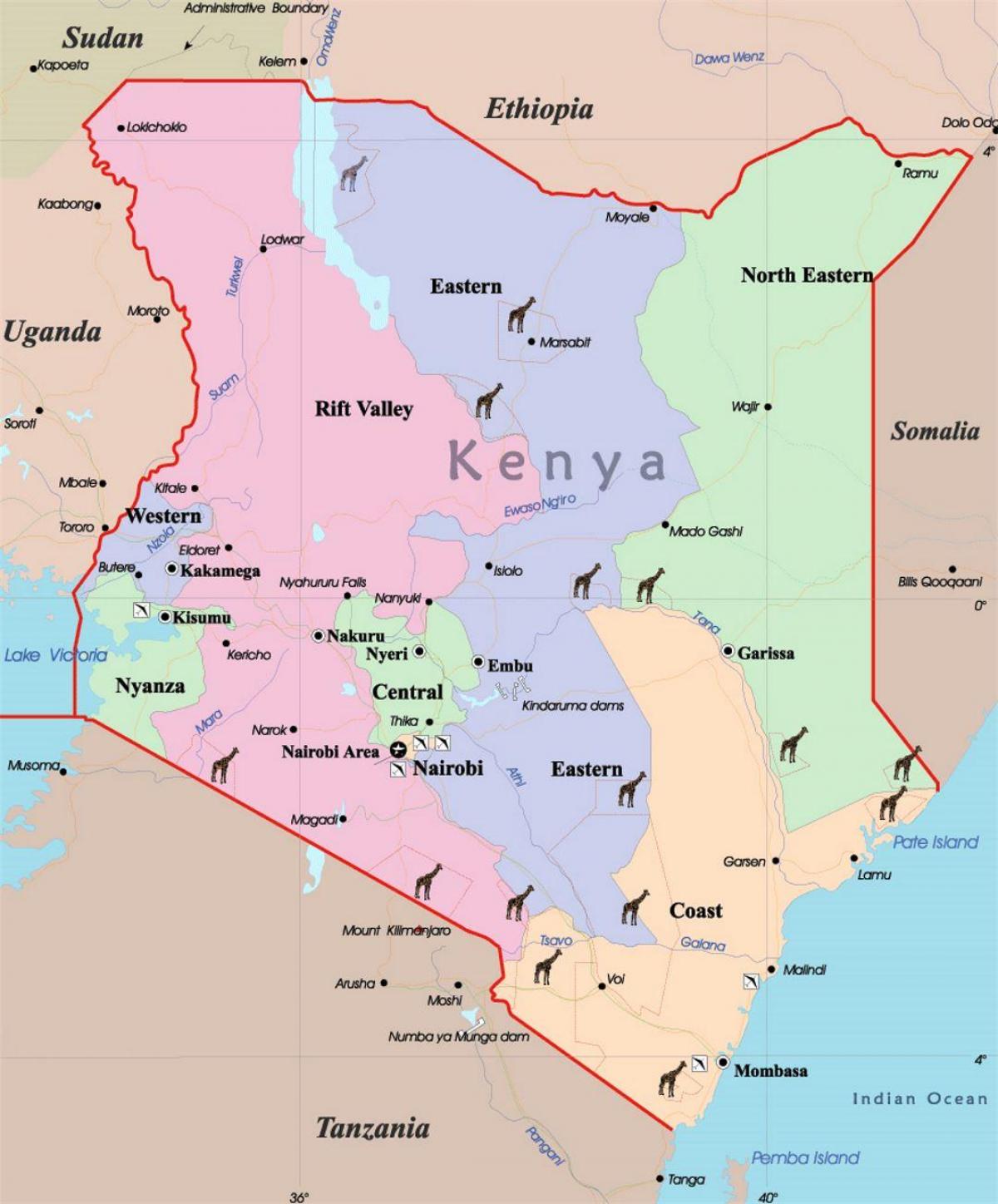 מפה גדולה של קניה