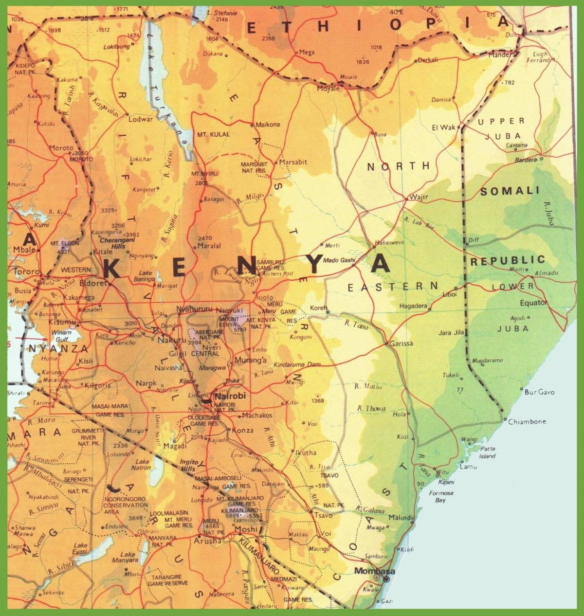 קניה דרך הרשת מפה