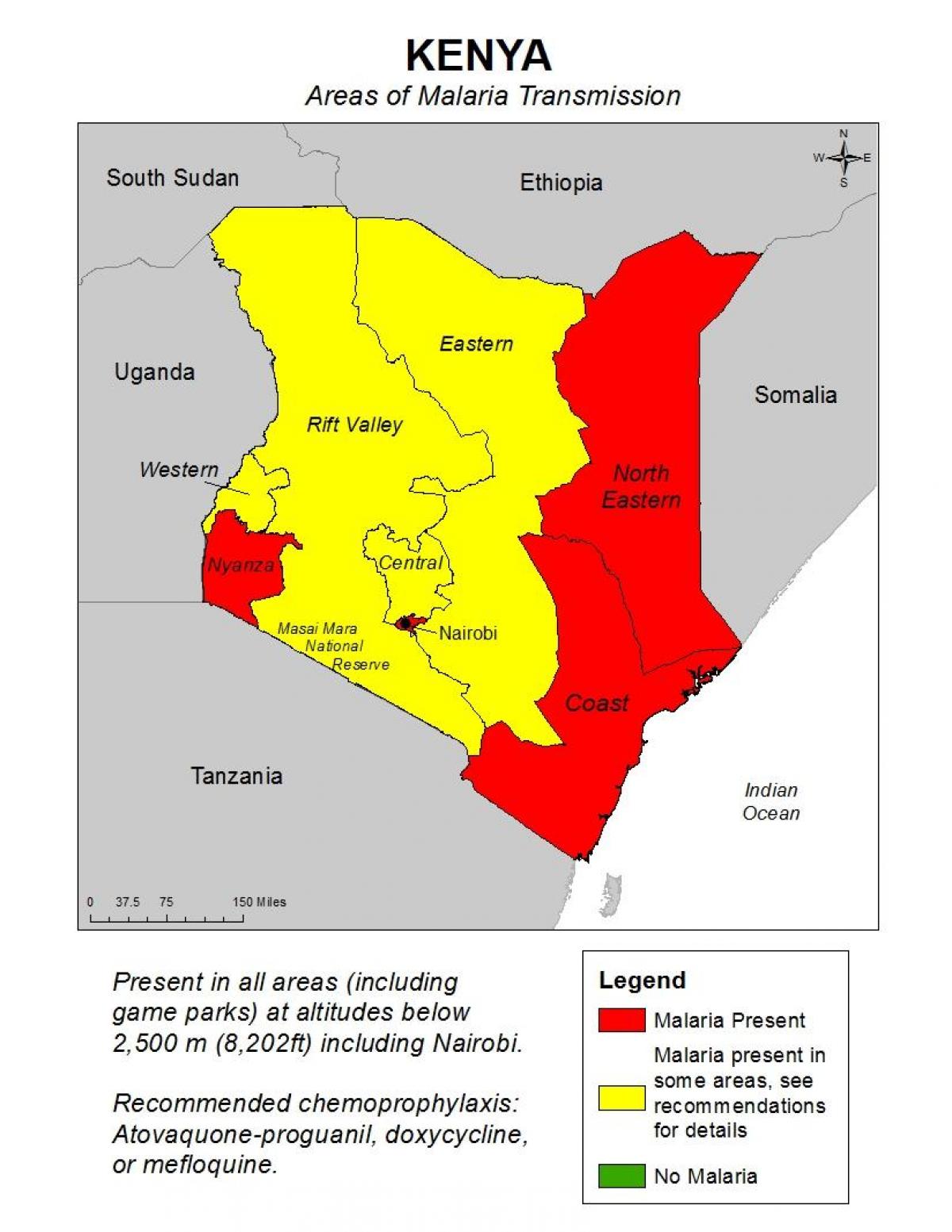 מפה של קניה מלריה