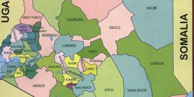 המפה החדשה של קניה מחוזות.